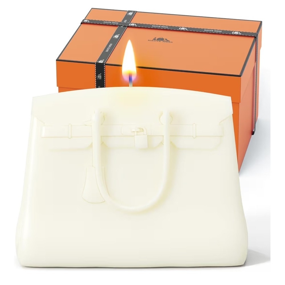 Hermes Style Birkin Bag Candle Haute Mess Gift Box Luxe Novelty Decor UNUSED NIB